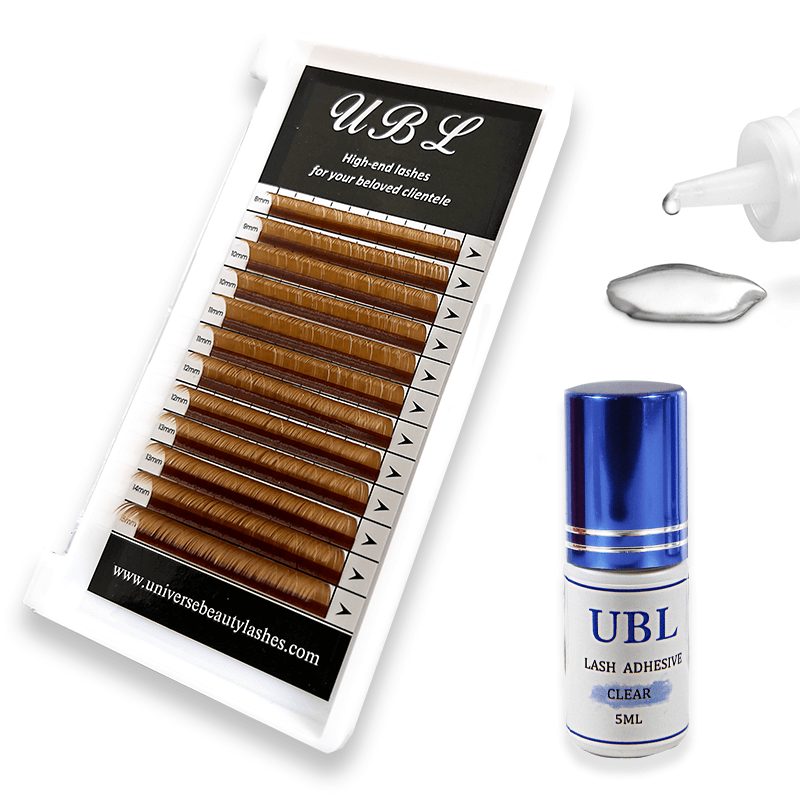 Color Lash Extension + Clear Glue Combo Kit