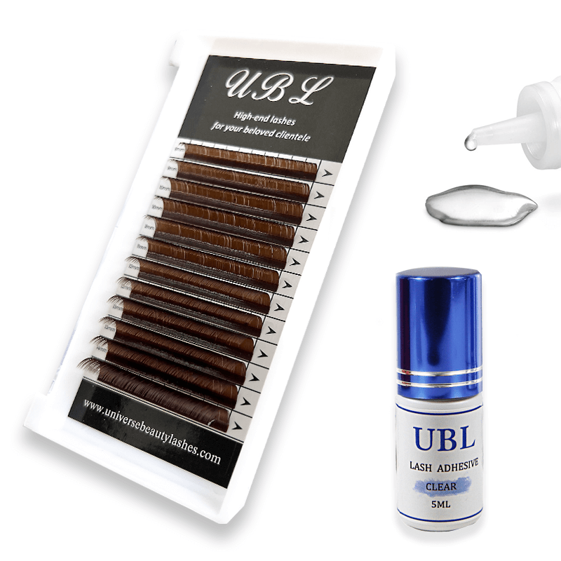 Color Lash Extension + Clear Glue Combo Kit