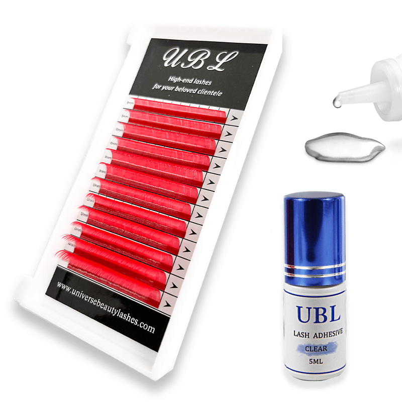 Color Lash Extension + Clear Glue Combo Kit