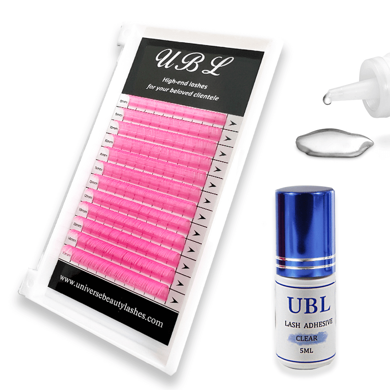 Color Lash Extension + Clear Glue Combo Kit