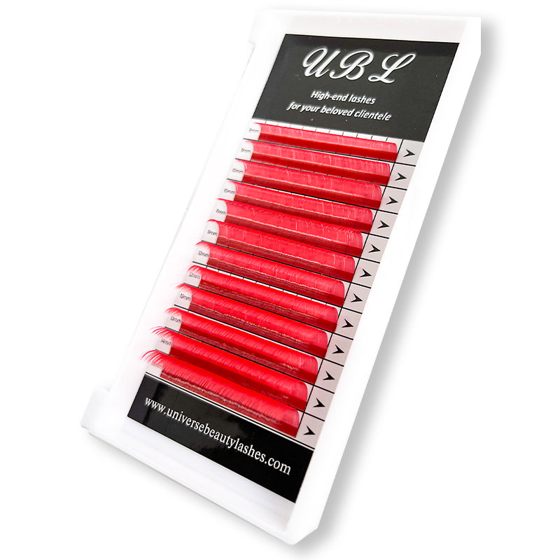 Red Color Lashes 0.07 Premium Lash Extensions