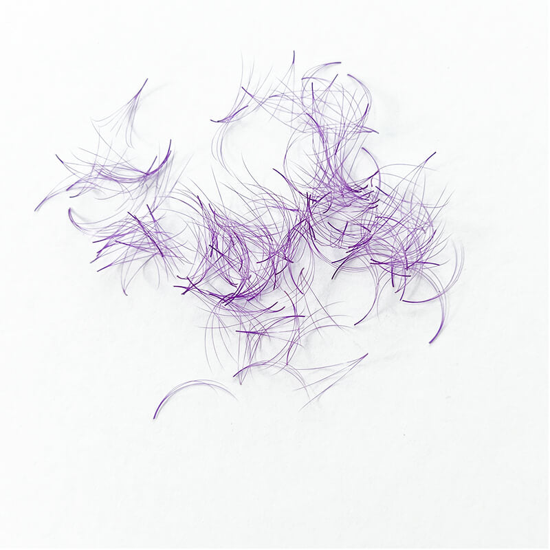 Purple Color 3D 0.07mm Premade Loose Fans Lash Extensions 500Fans