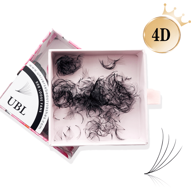 4D 0.07mm Premade Loose Fans Lash Extensions 500Fans