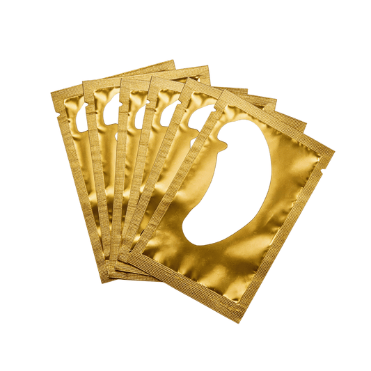 Patch in gel per extension ciglia dorate, 50 pezzi/confezione