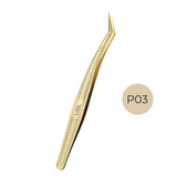 P03-Phenix Golden Tweezer for eyelash extensions