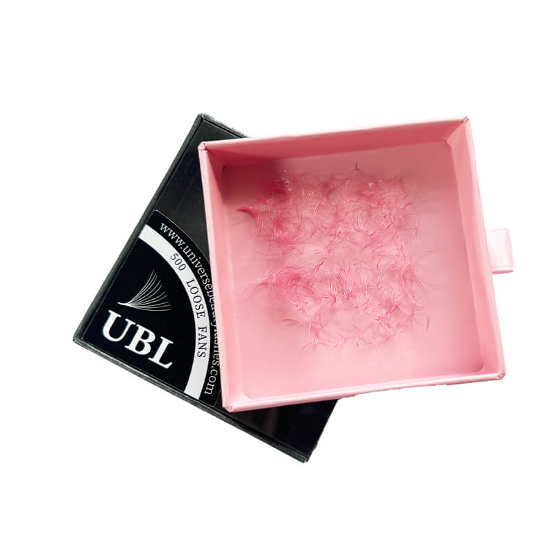 Pink Color 3D 0.07mm Premade Loose Fans Lash Extensions 500Fans